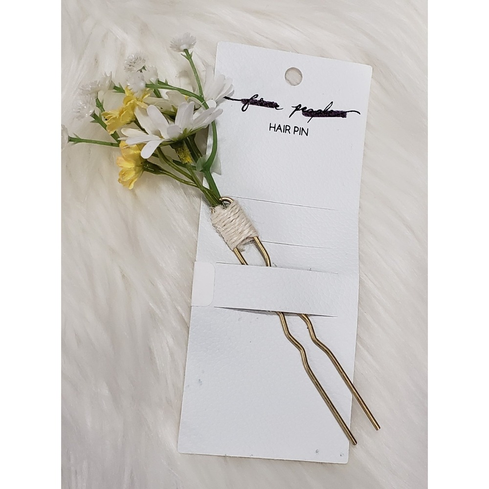Take It Eazy Hair Pin Free People Daisy Wildflower Babys Breath Gold Tone‎ Fork